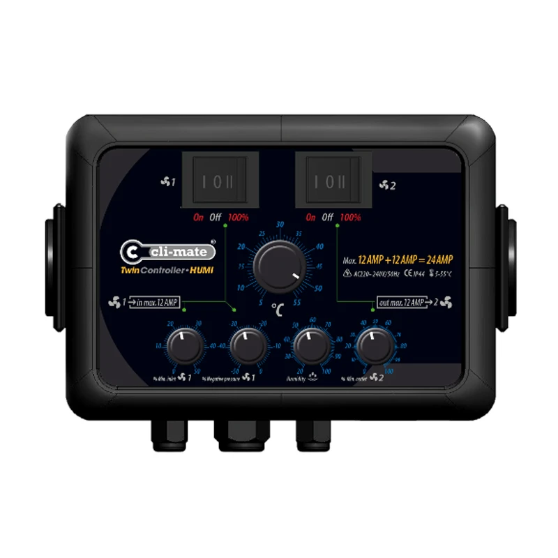 TWH12 - CLI-MATE TWIN CONTROLLER HUMI TEMPERATUR UND FEUCHTIGKEIT 24A