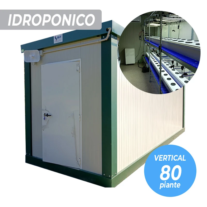 LAB002 - INDOORLINE - VORGEFERTIGTES LABOR VERTIKAL GS 80 PFLANZEN - HYDROPONISCH | 600x240x270h cm