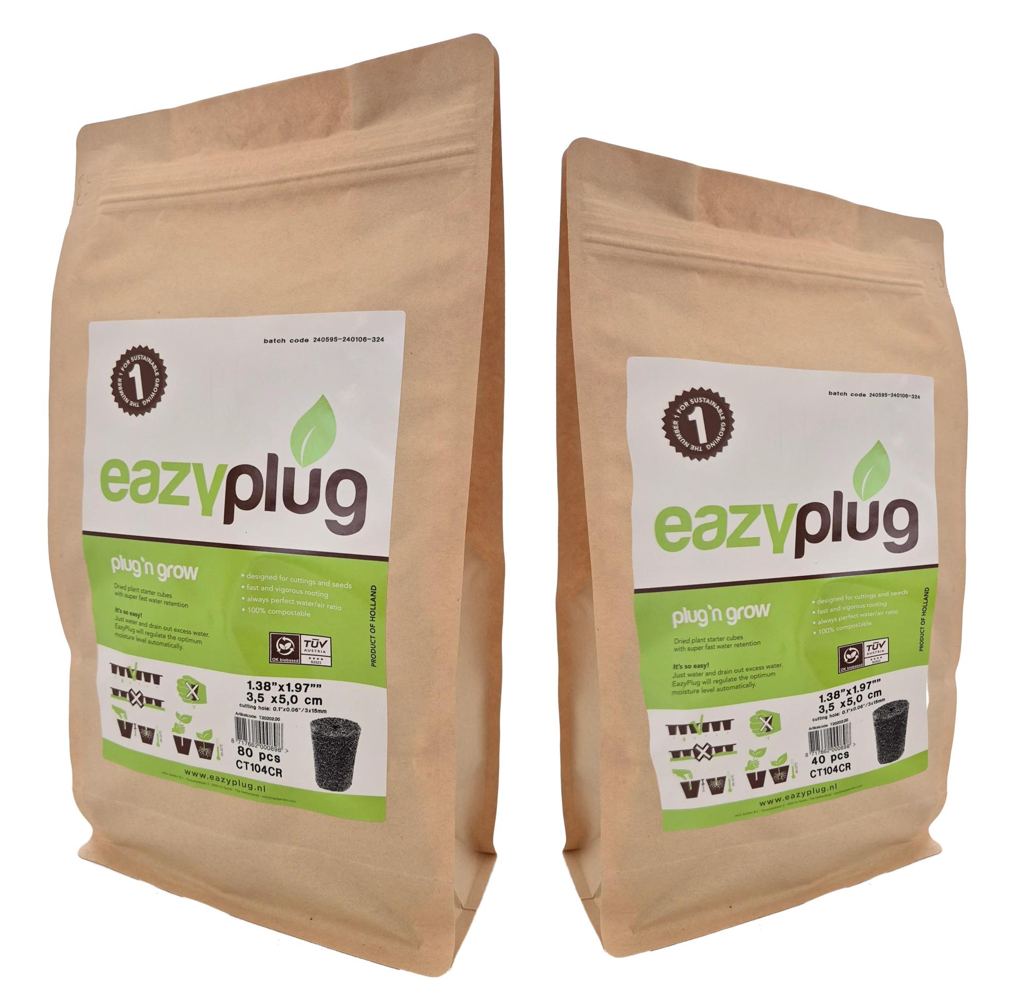 T2015300 - HGA GARDEN - EAZY PLUG CT104C BAG 80 pieces | 3,5x5h cm