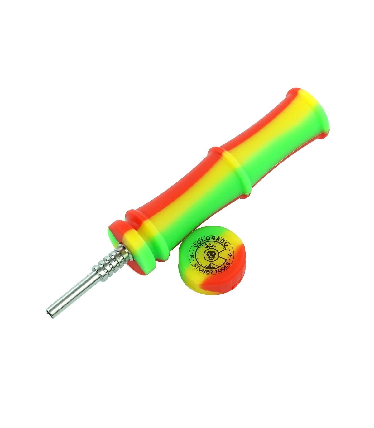 MAEX0146 - QNUBU - SILICONE NECTAR COLLECTOR 'BAMBOO' WITH TITANIUM TIP | 14,6 CM