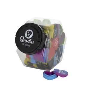 MAEX0161 - QNUBU - SILICONE CONTAINERS WITH DISPLAY | HEART 18ml 50pcs