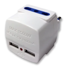 5691 - ENCHUFE ADAPTADOR 2 TOMAS ITA 16A MAS 2 USB 5V 2.1A