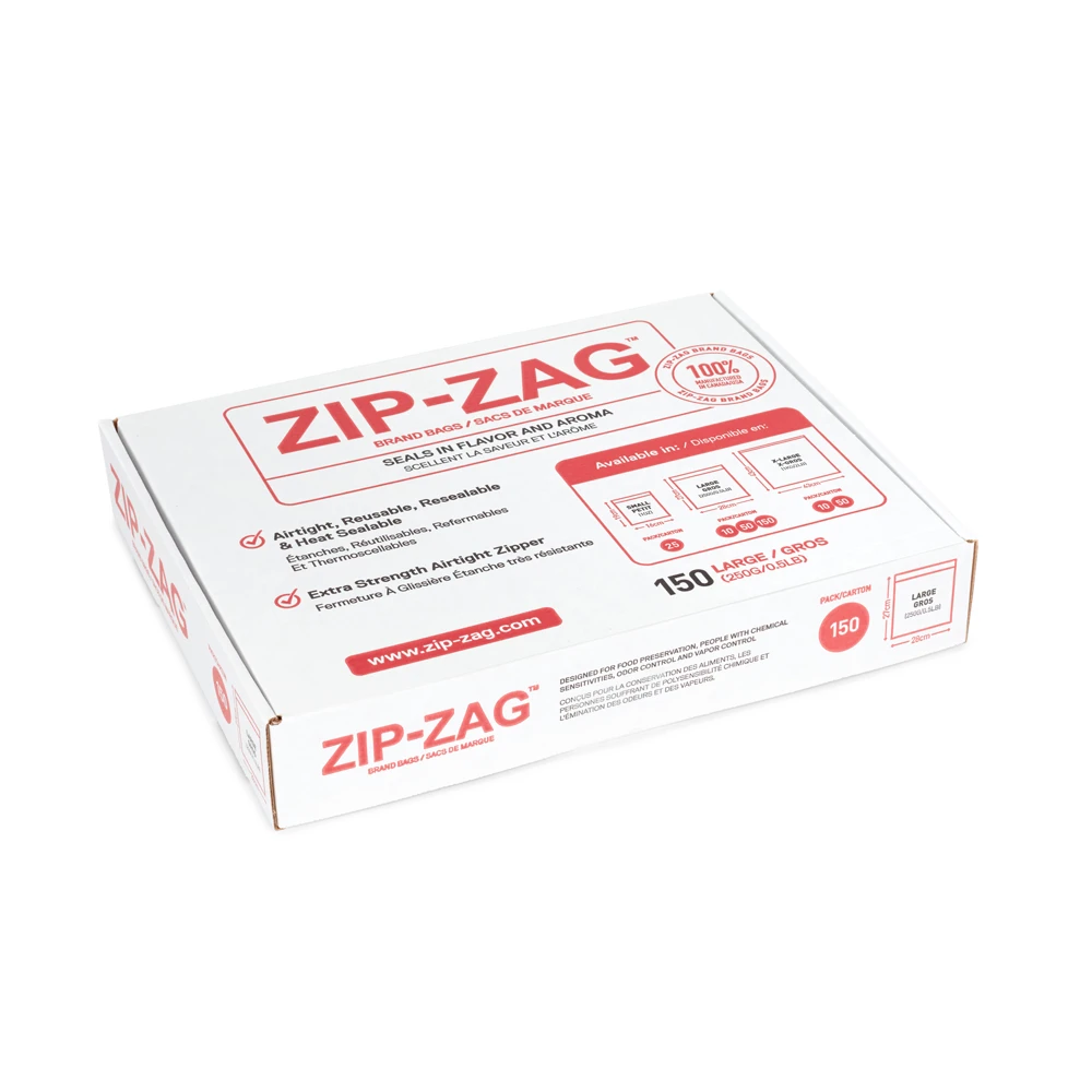 250011 - BOLSAS ZIP-ZAG - BOLSA L CON CIERRE ULTRARESISTENTE | 250gr 150pcs