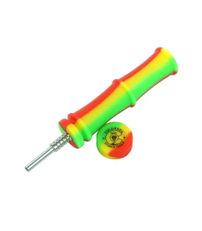 MAEX0146 - QNUBU - RECOLECTOR DE NECTAR DE SILICONA 'BAMBOO' CON PUNTA DE TITANIO | 14,6 CM