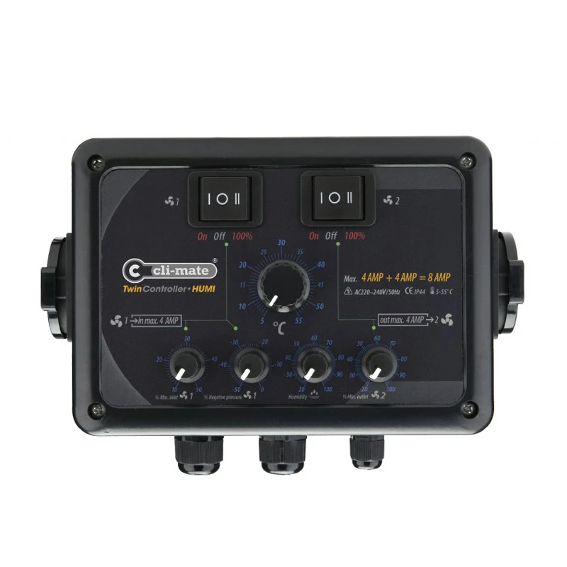TW4 - CLI-MATE TWIN CONTROLLER TEMPERATURE, VITESSE MINIMALE (IN&OUT) ET PRESSION NEGATIVE 8A (4+4)