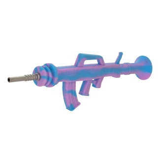 QNUBU - NECTAR COLLECTOR AK47 IN SILICONE CON PUNTA IN TITANIO | COLLECTOR WITH TITANIUM TIP 24 CM