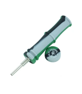 QNUBU - NECTAR COLLECTOR "BAMBOO" IN SILICONE CON PUNTA IN TITANIO | COLLECTOR WITH TITANIUM TIP 14,6 CM